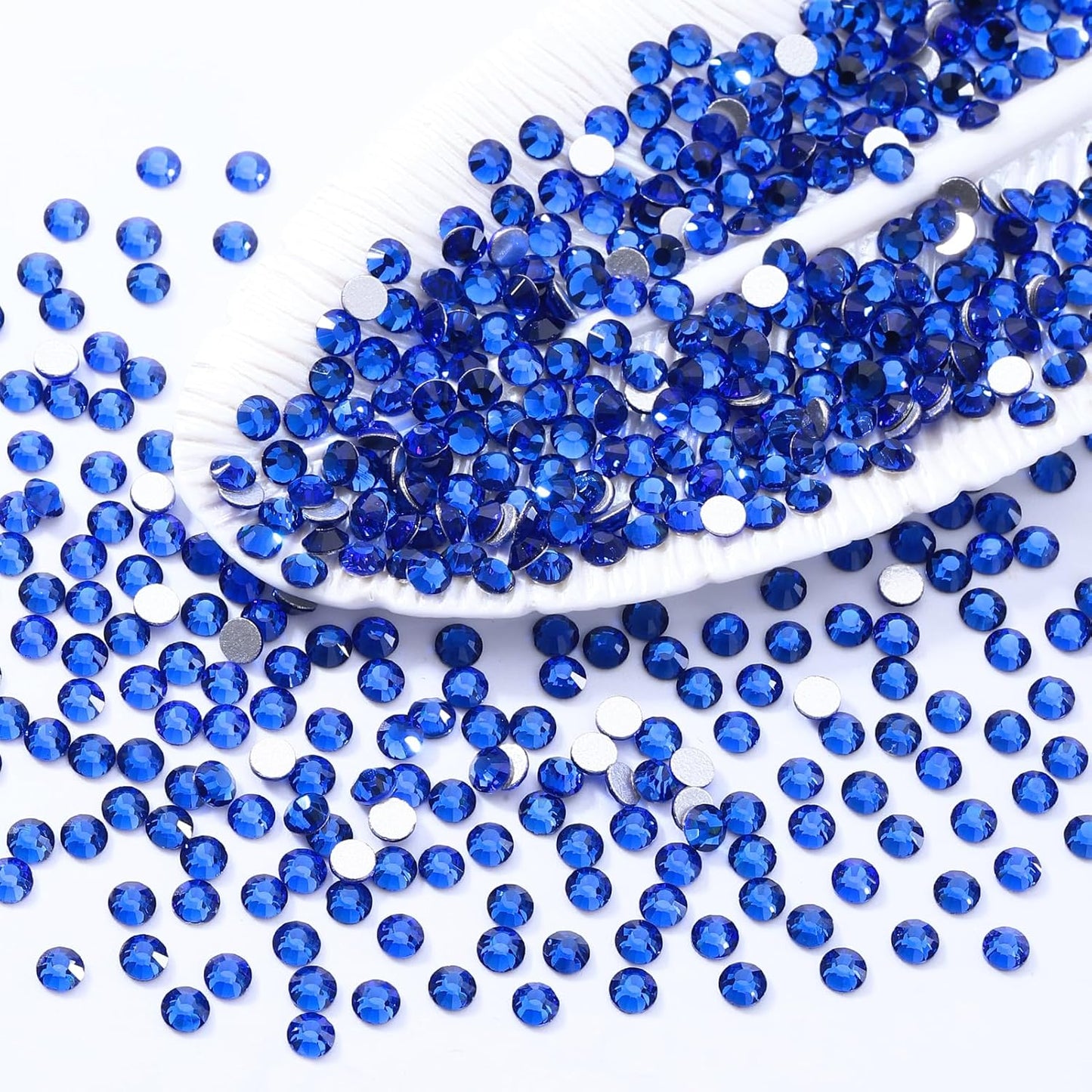 Sapphire Flatback Rhinestones, Glass Rhinestones for Nail Art and Craft, Glue Fix, Loose Crystal Gemstones(Blue, SS4, 1440pcs, 1.5-1.7mm)