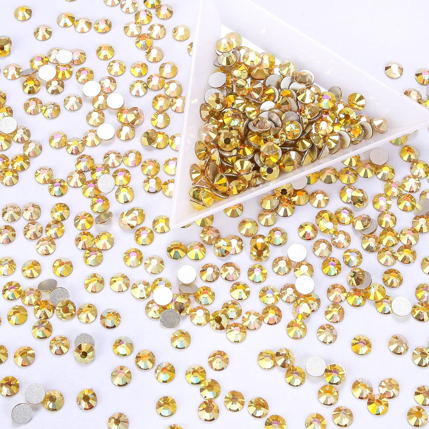 1440Pcs Metallic Sunshine Crystal Rhinestones,Glass Flatback Rhinestones Gemstones Small for Nail Face Makeup Art Crafts Clothes Decoration-(SS4,1.6mm,Metallic Sunshine)