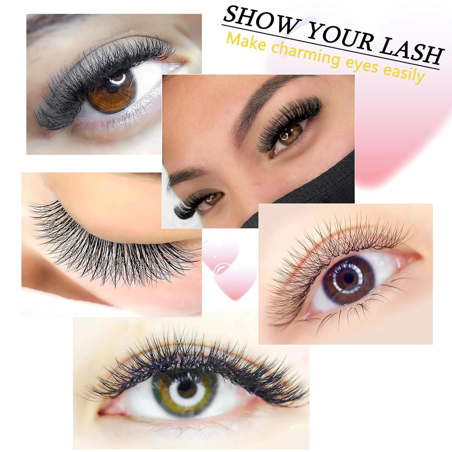 YY Lash Extensions Supplies Y Eyelash Extensions 0.07mm Thickness L/LU Curl Mix 8-15mm Premade Fans 4D Russian Volume Matte Black 12 Rows Crisscross Eye Lashes(YY-0.07-LU,8-15mm)