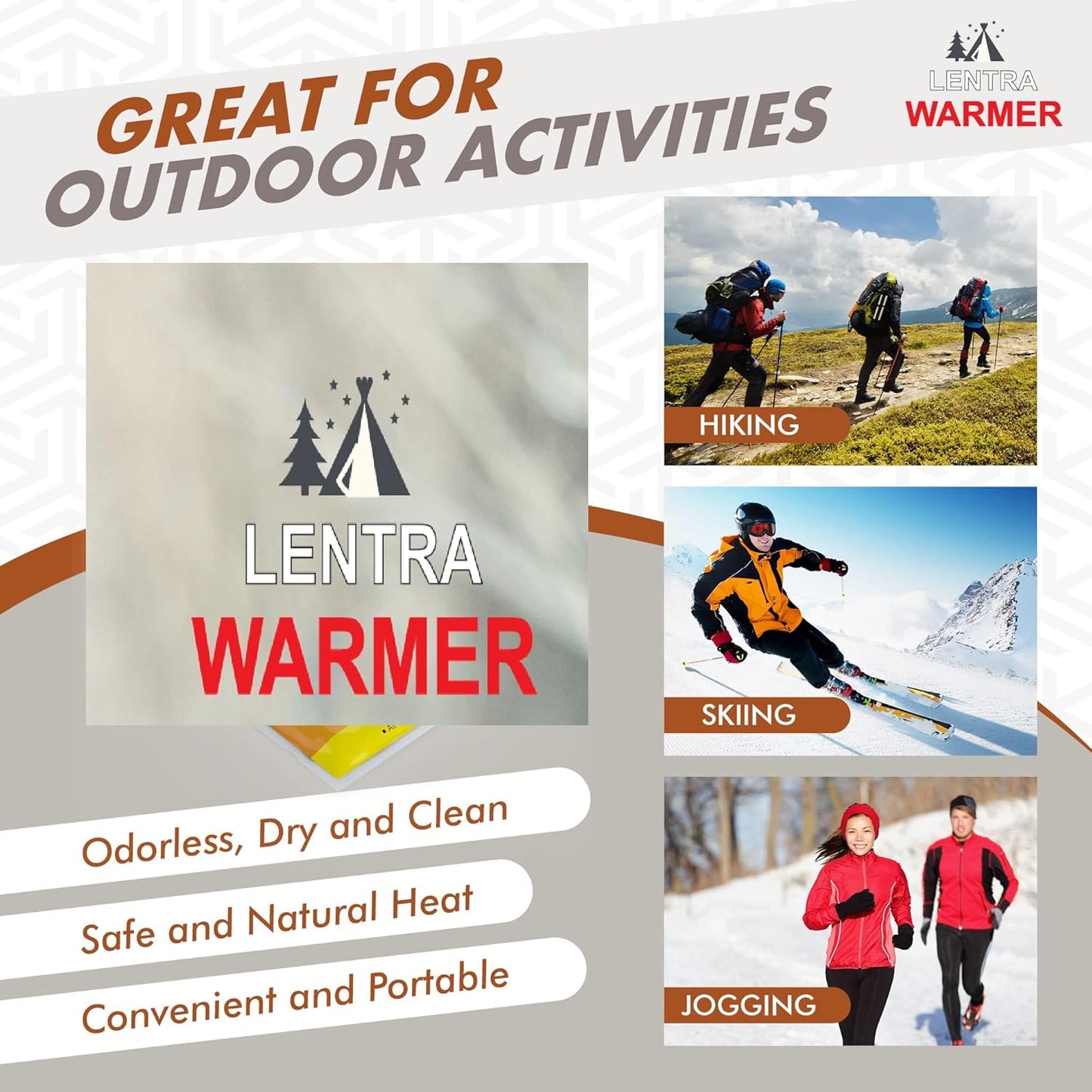 Hot Hand Warmers - 50 Count - 10 Hours Long Lasting Heat, Safe Natural Odorless Air Activated Heat Packs for Hands, Toes and Body - TSA Approved