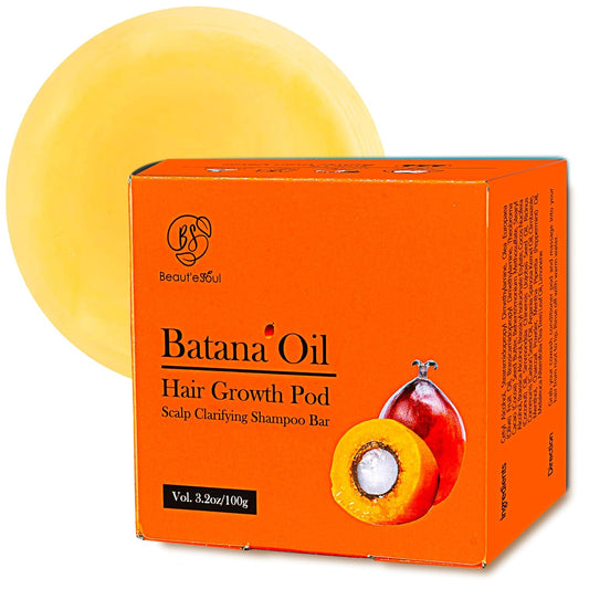 BEAUT'E SEOUL Batana Oil Shampoo Bar for Hair Growth – Natural Herbal Blend, PHA Scalp Exfoliating Cleanser, Sulfate-Free, pH Balanced, Suitable for All Hair Types, 3.52 oz
