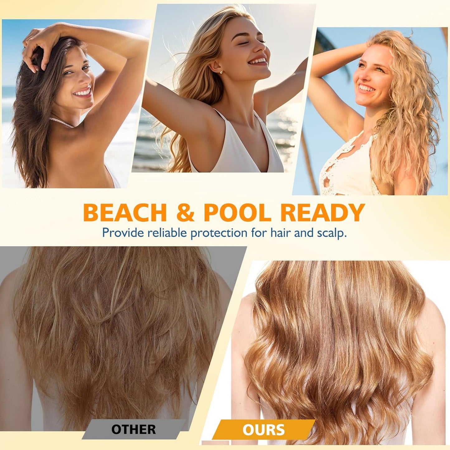 2PC Ultimate Hair & Scalp Sunscreen Spray SPF 30, Hair Sunscreen Spray UV Protection | Color-Lock UV Shield for Dyed/Highlighted | Beach & Pool Essentials | Defense Against Fade & Dryness