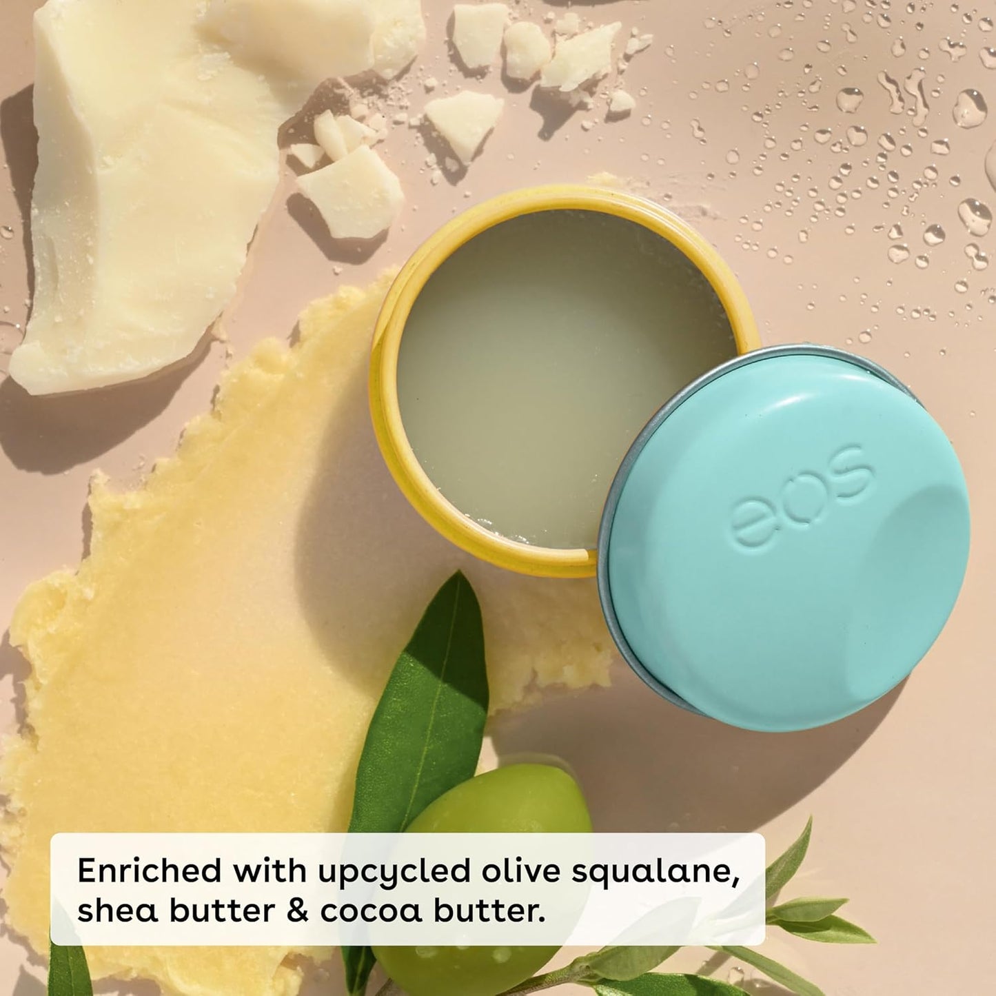 eos Plant-Based Vegan Lip Salve - Sweet Mint, 100% Natural Formula, Cocoa Butter Lip Balm with Upcycled Olive Squalane, Cruelty-Free, 0.42 oz (Pack of 2)