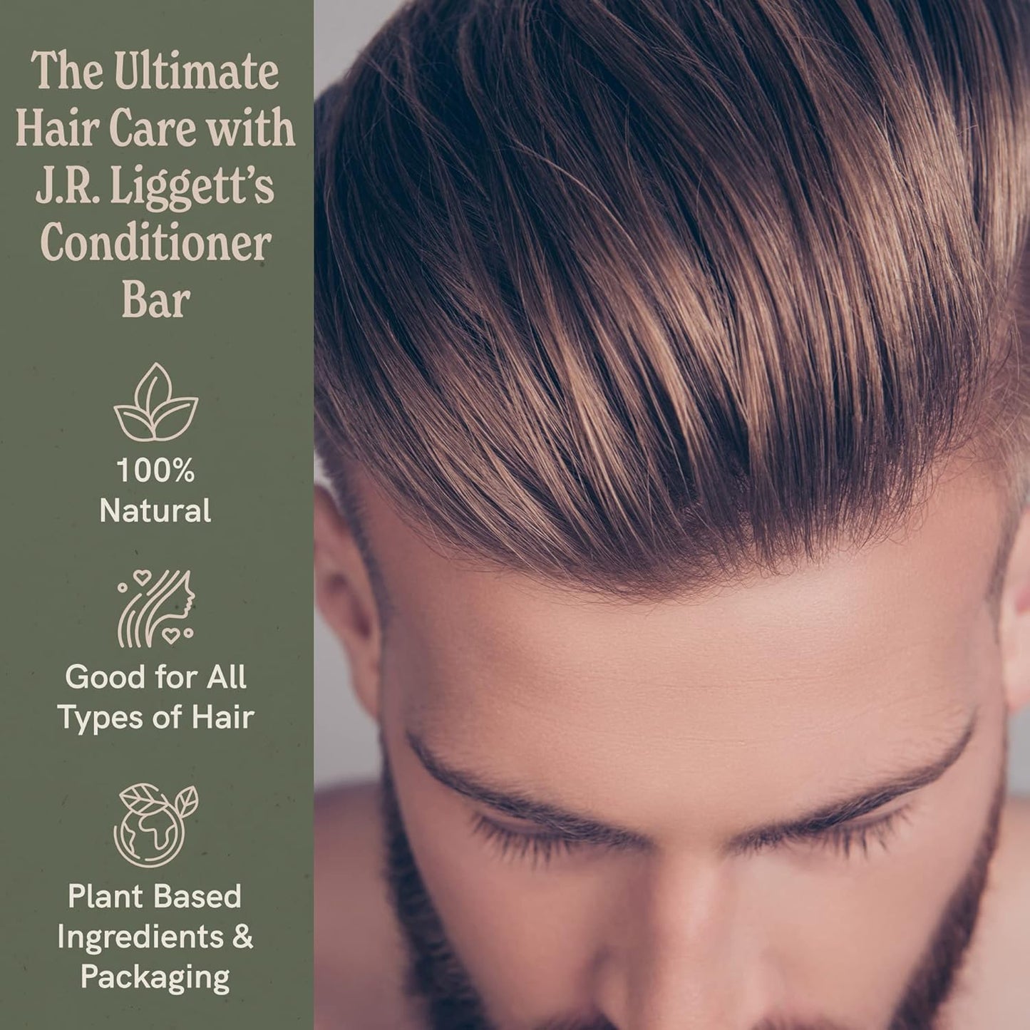J·R·LIGGETT'S Conditioner Bar - Original Formula, All Natural Hair Conditioner with Coconut Oil & Cocoa Butter - Sulfate Free, Gmo Free, Plant-Based Ingredients for Soft & Smooth Hair, 1.75oz - 2 Pack