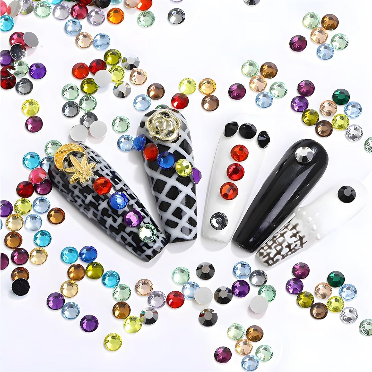 Flatback Rhinestones Round Gems for Nails Art and Crafts 620Pcs SS30 6mm Glitter Crystals Stone DIY Bags Clothes Shoes (Dark Grey)