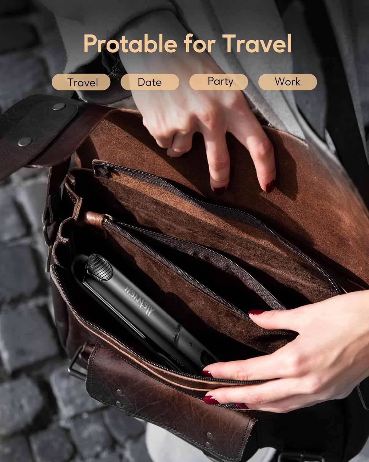 Wavytalk Pro Mini Temperature Adjustable Hair Straightener - 0.7 Inch Small Flat Iron for Short Hair, Curls, Bangs, Travel Use, Dual Voltage, Extended Size, Black