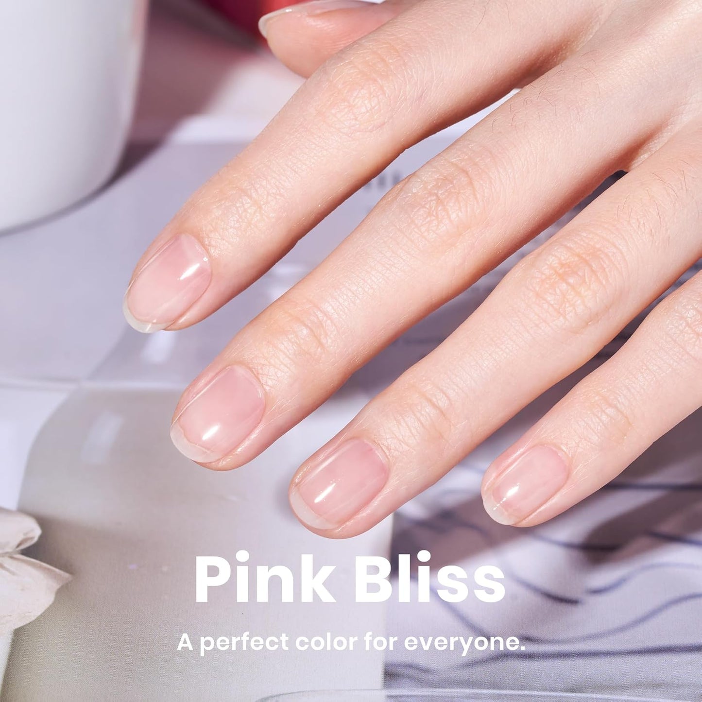 Beetles Nail Strengthener - Clear Pink Nail Concealer Fast Air Dry Clear Air Dry Nail Growth for Damaged Uneven Nails Fingernail Polish for Pink Bliss Nail Art Manicure Salon Quality