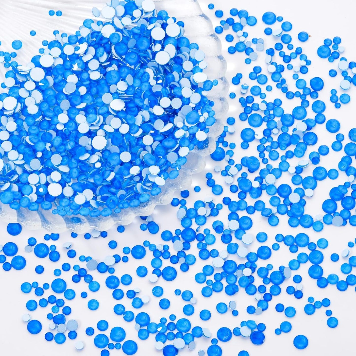 Neon Blue Flatback Rhinestones, Glass Rhinestones for Nail Art and Craft, Glue Fix, Loose Crystal Gemstones(Neon Blue, SS12, 1440pcs, 2.9-3.0mm)