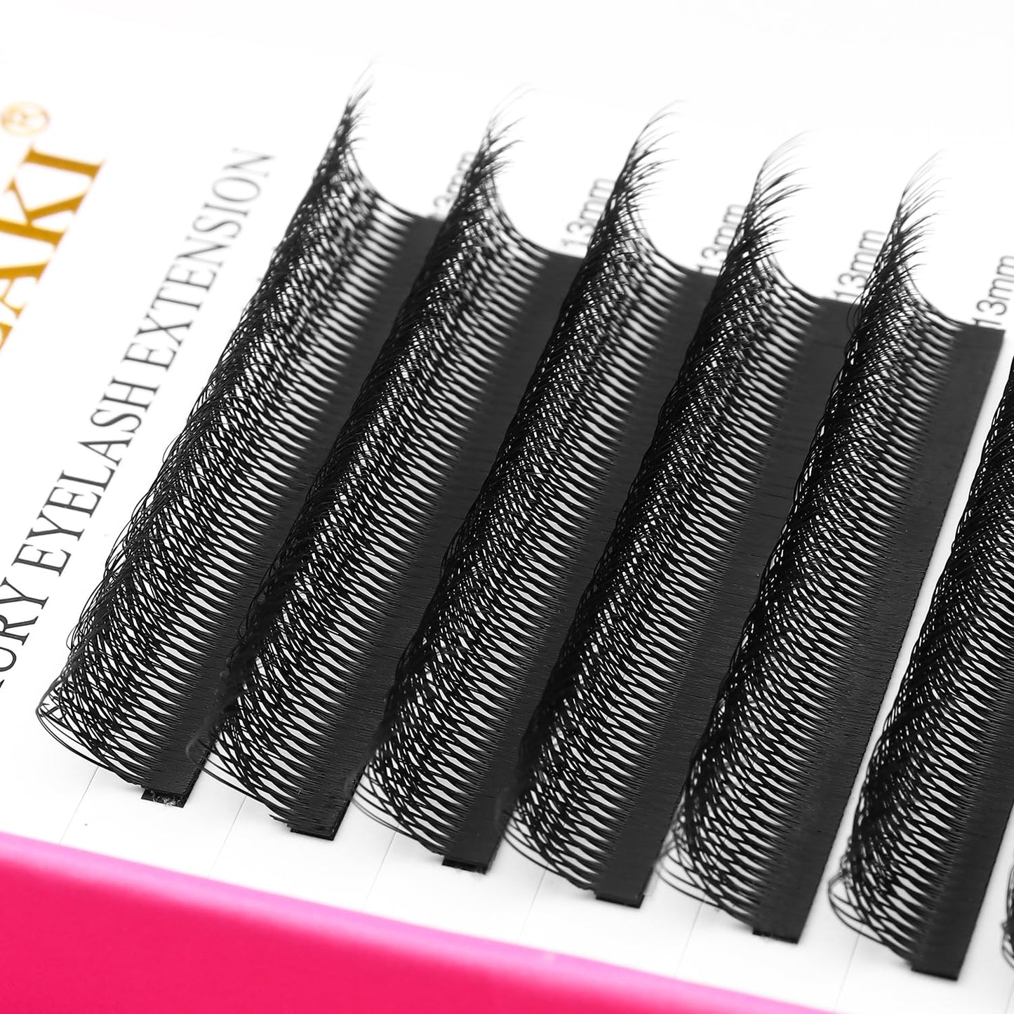 Lash Extensions Double Tips 4D Eyelash Extensions W Shape 0.07mm Thickness C Curl 11mm Premade Fans Easy Fan Volume Lashes Matte Black Crisscross(W-4D-Double Tips-0.07-C,11mm)