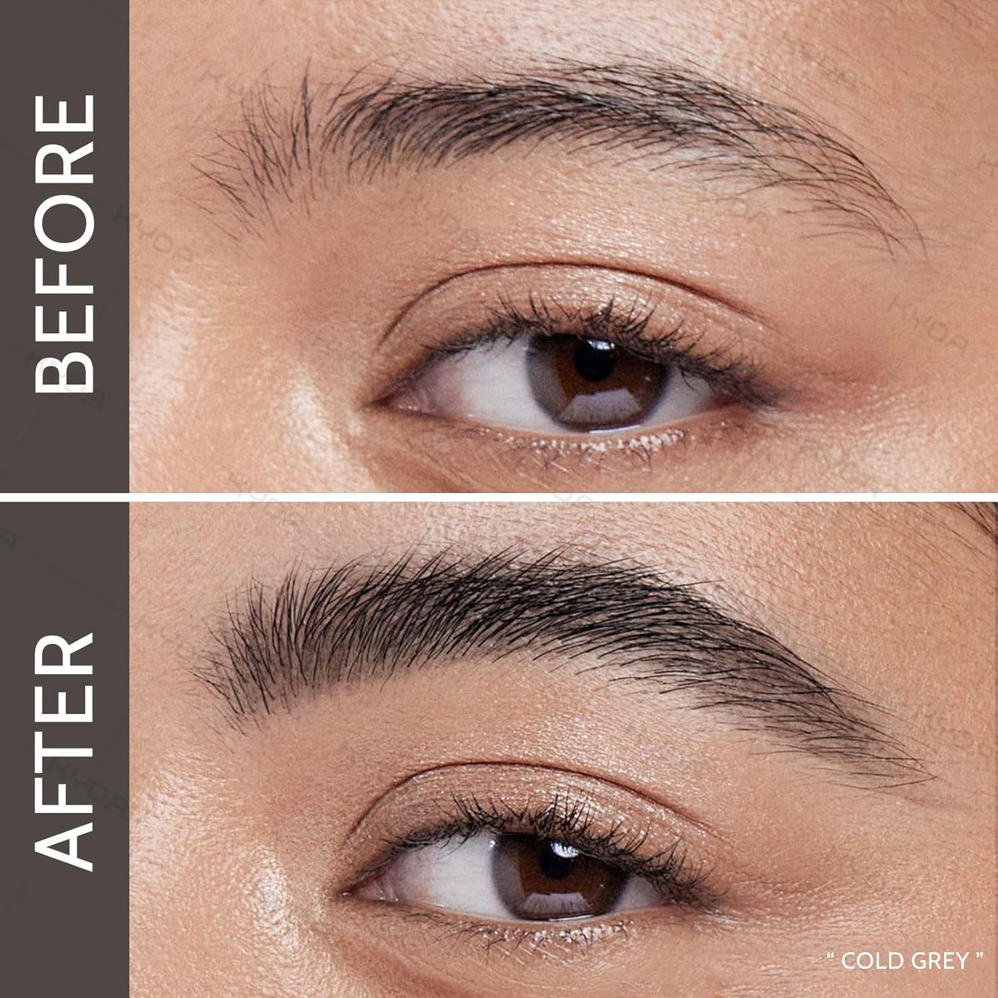 KYDA 2 Pcs Tinted Eyebrow Cream, Ultra-Fine Brush Tinted Brow Gel, Waterproof Smudgeproof Eyebrow Mascara, Long Wear, Natural Brow Makeup without Clumping, Cold Grey