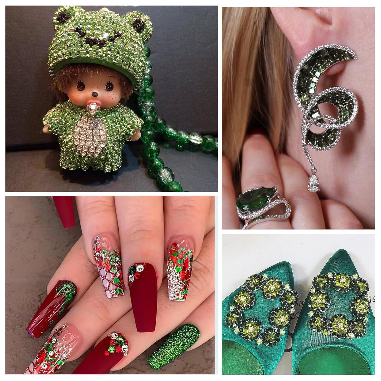 1440Pcs Light Green Crystal Rhinestones,Glass Flatback Rhinestones Gemstones Small for Nail Face Makeup Art Crafts Clothes Decoration - (SS6,2.0mm,Light Green)