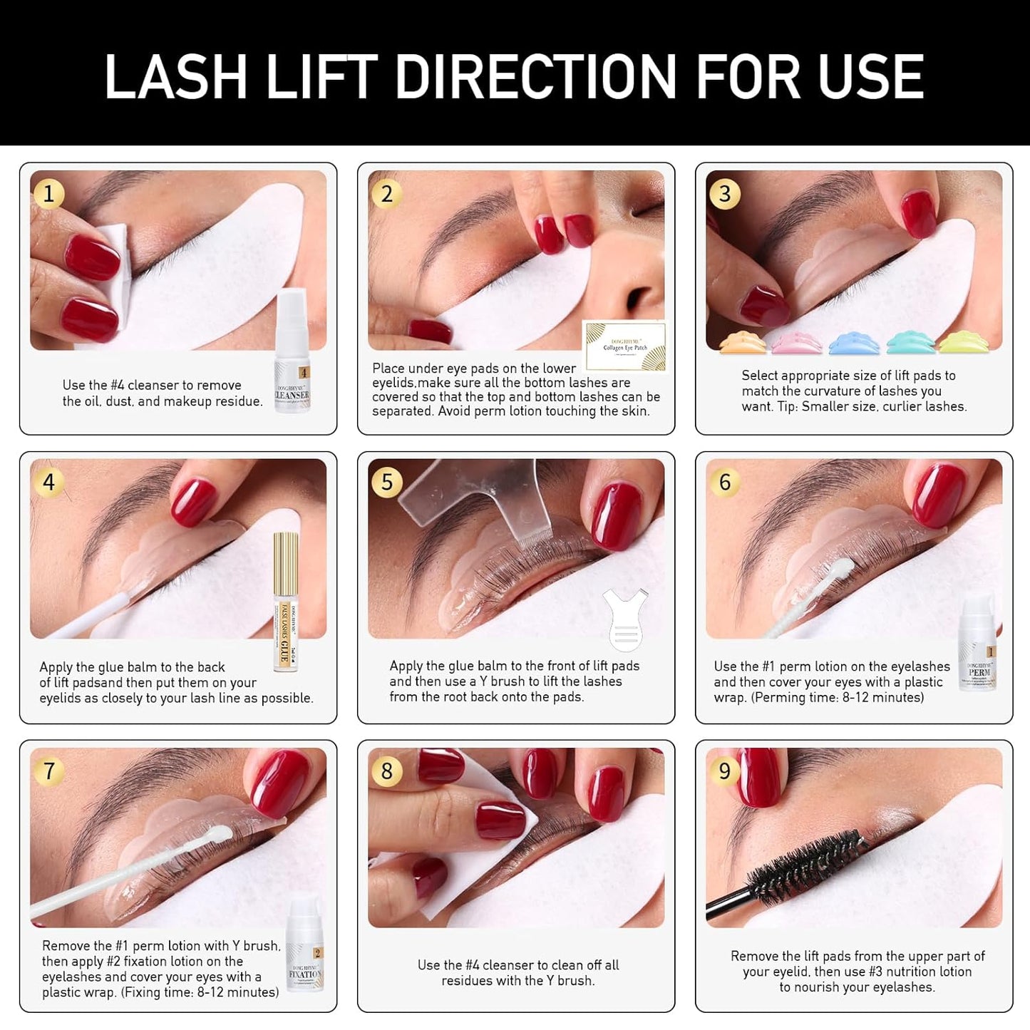 Lash Lift Kit - 2 in 1 Eyelash Perm Kit, Professional Instant Eyelash Lift Kit, Semi-Permanent Lash Curling Brow Lamination Kit, Salon Result for a Supermodel Look at Home Use by Dong Rhyme