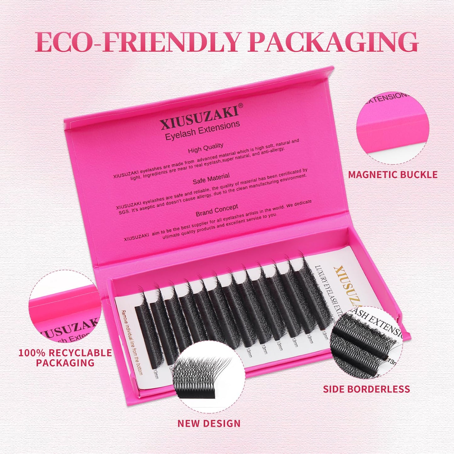 W Lash Extensions Supplies 8D Eyelash Extensions W Shape 0.07mm Thickness C Curl 11mm Premade Fans Easy Fan Lashes Volume Matte Black 12 Rows Crisscross Eye Lashes(W-8D-0.07-C,11mm)