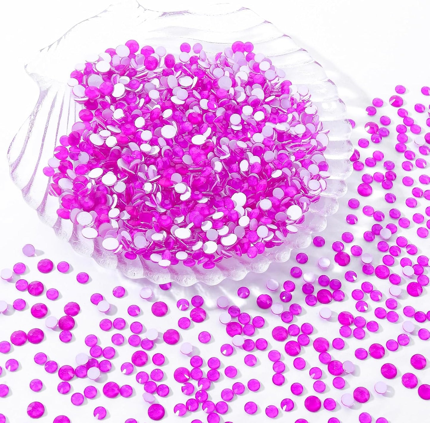 Neon Purple Flatback Rhinestones, Glass Rhinestones for Nail Art and Craft, Glue Fix, Loose Crystal Gemstones(Neon Purple, SS16, 1440pcs, 3.8-4.0mm)
