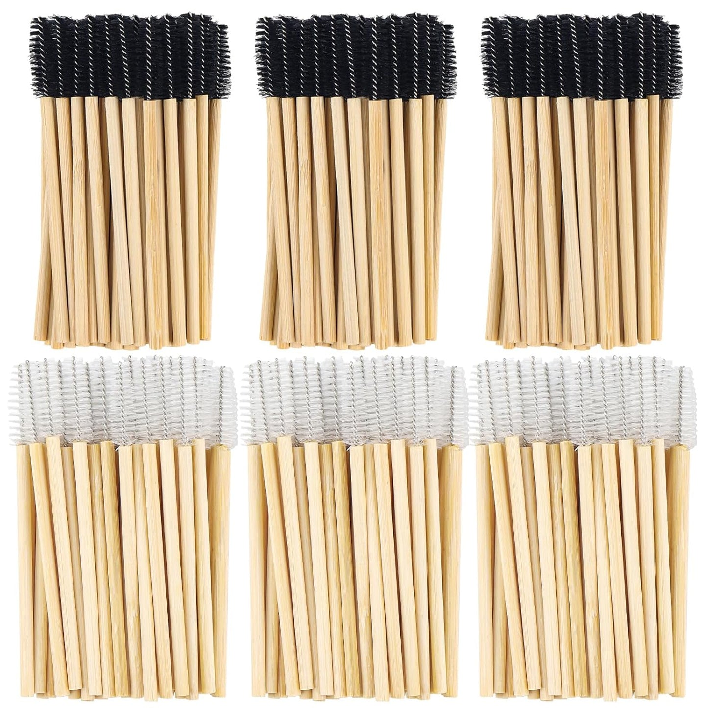 300PCS Disposable Mascara Wands Spoolie Brush Crystal Eyebrow Brushes Eyelash Extension Applicator Makeup Kits Bamboo Mascara Brush