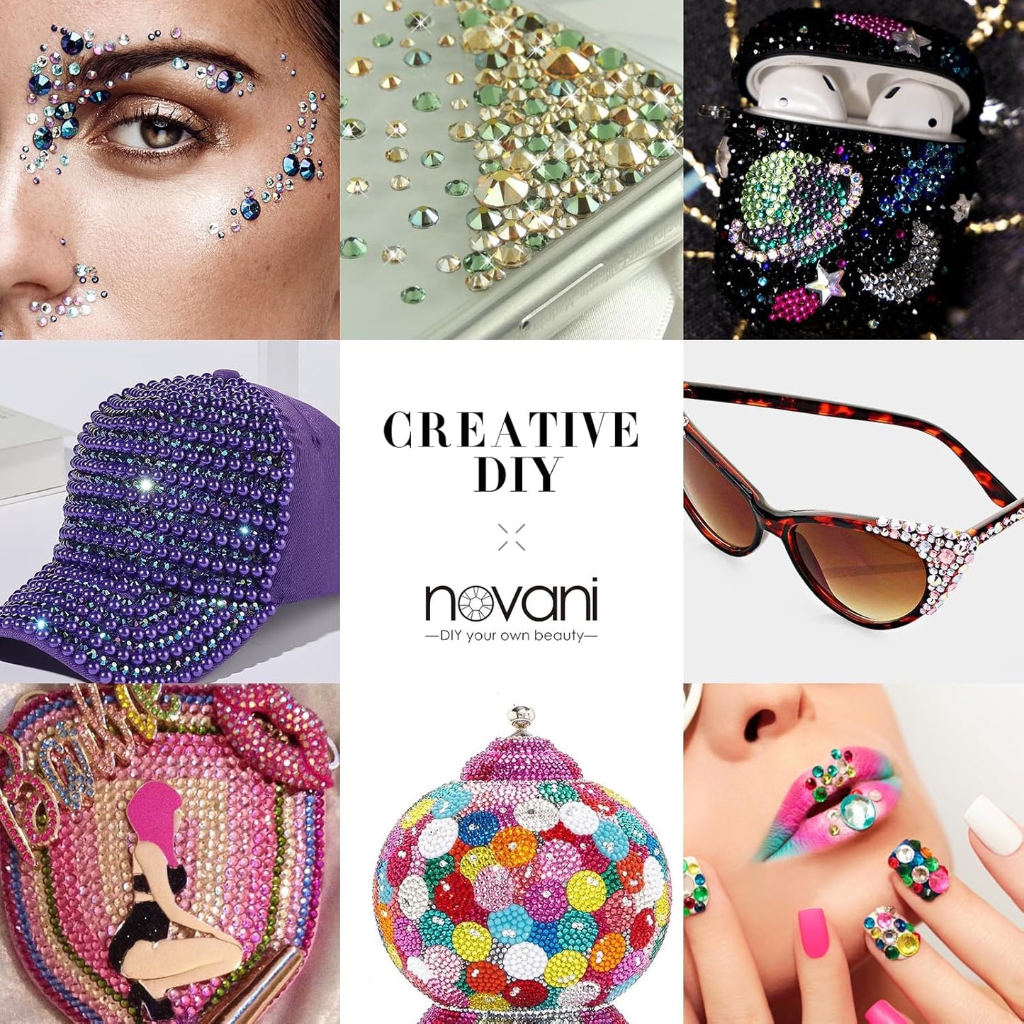 Novani Green Zircon Rhinestones 1440pcs Flat Back Round Rhinestone Style 2088 Sparkly Crystal Gemstones for Nail Art and Crafting SS20,4.6-4.8mm