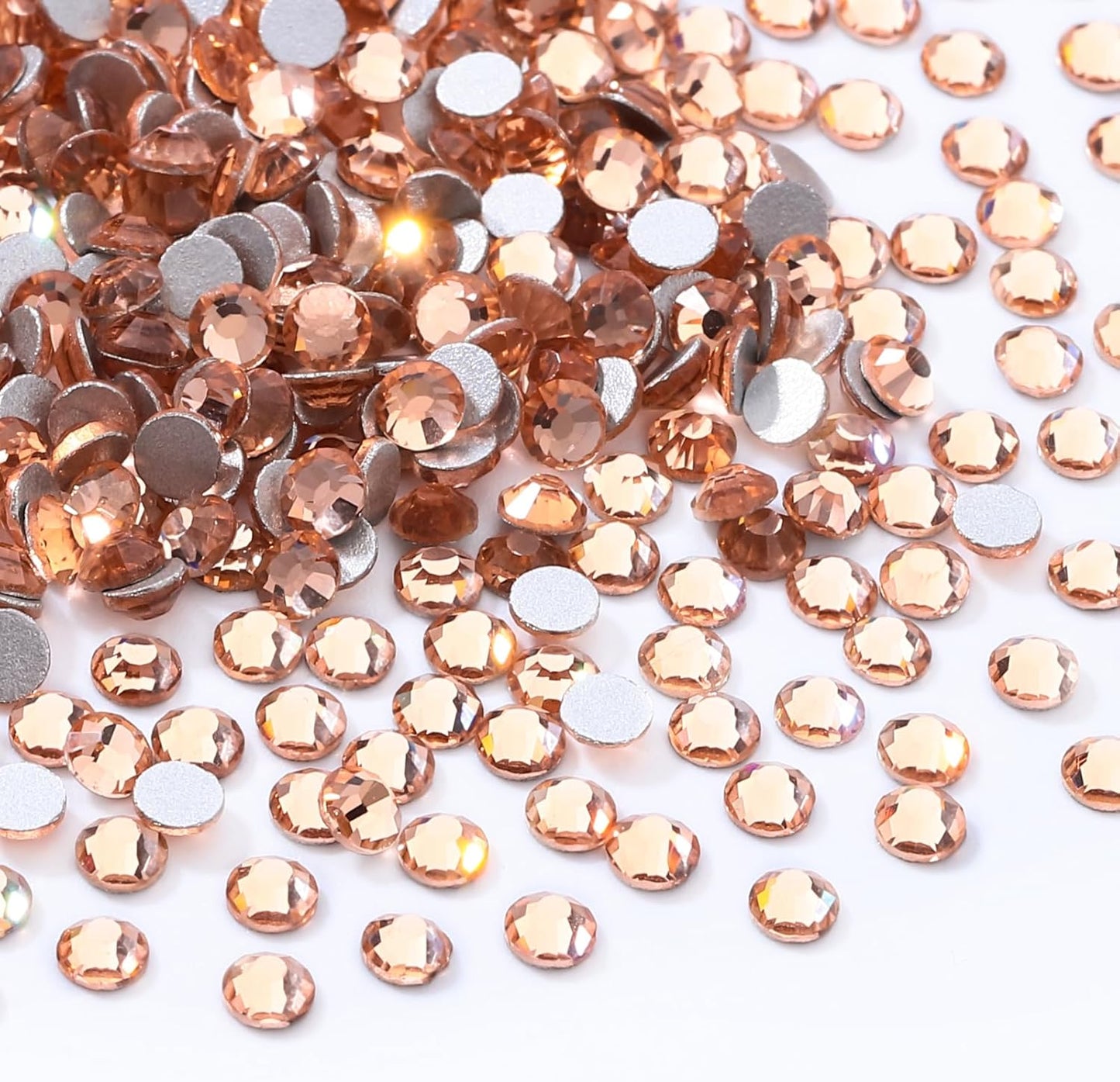 Champagne Flatback Rhinestones, Glass Rhinestones for Nail Art and Craft, Glue Fix, Loose Crystal Gemstones(Champagne, SS10, 1440pcs, 2.7-2.8mm)