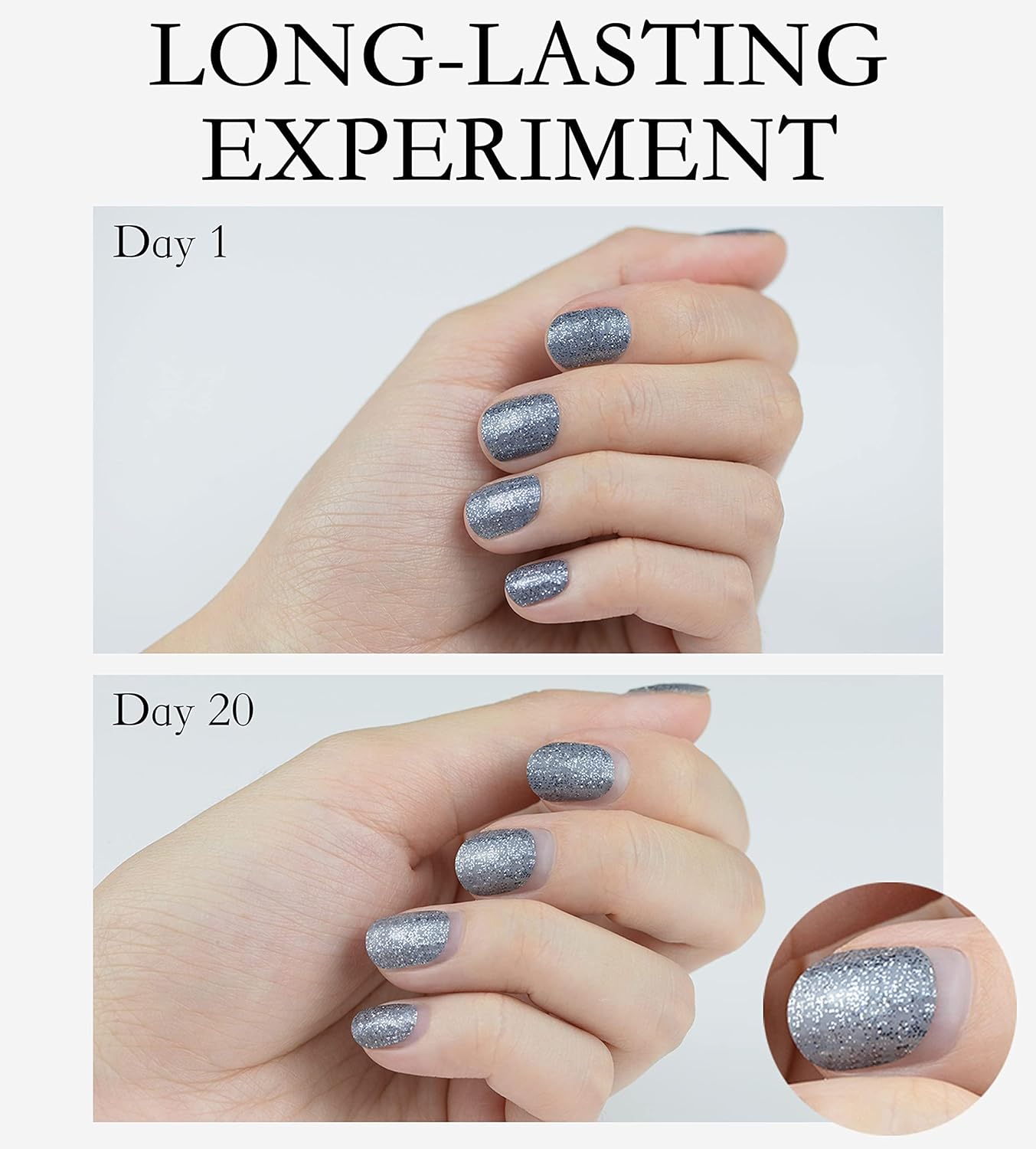 Nail Polish Strips Long Lasting, 20Pcs Wraps, Easy Apply& Remove Salon Quality Gel Nail Stickers (Melting Brown)