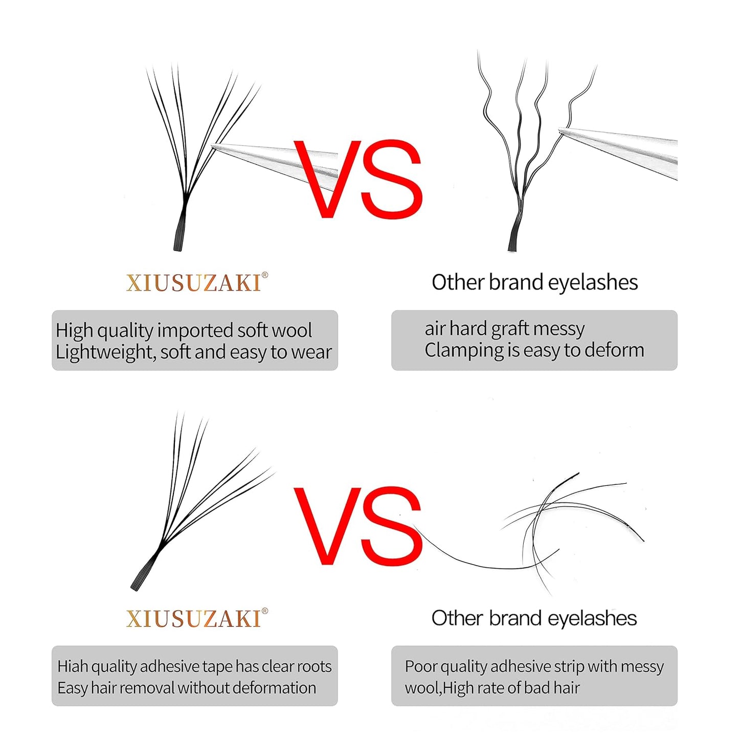 Double Tips 4D W Eyelash Extensions Supplies Thick w lash 0.07mm D curl Mix Tray 8-15mm Premade Fans Russian Volume Faux Mink Matte 12 rows Cluster pre Fanned Eye Lashes(4D-Double Tips-0.07D-11mm)