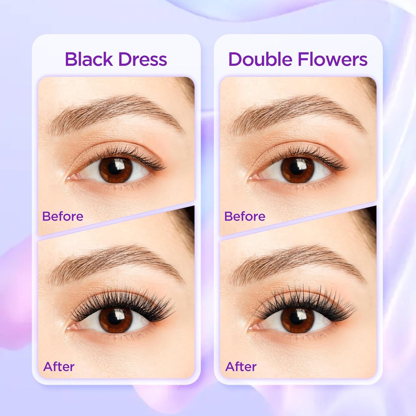 Lash Extension Kit DIY Lash Clusters Kit Eyelash Extensions Individual Lashes Extensions with (Lash Bond,Tweezers,280Pcs, Dress+Flowers,10-16)