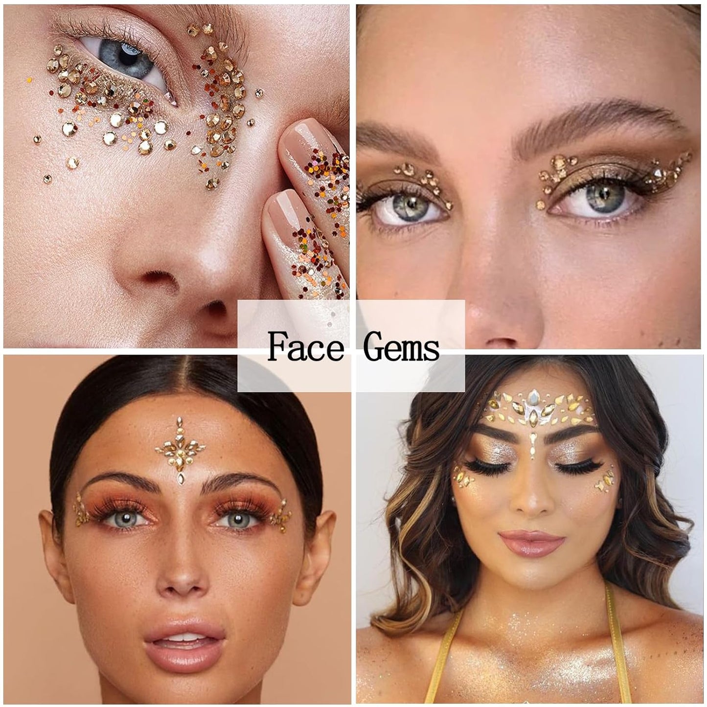 Nail Art Charms Rhinestones with Glue Gel Champagne Nail Rhinestones Supplies Accessories Gold Butterfly Multi Shape Crystal AB Rhinestone Nails Gems Jewelry for Women Nails Design