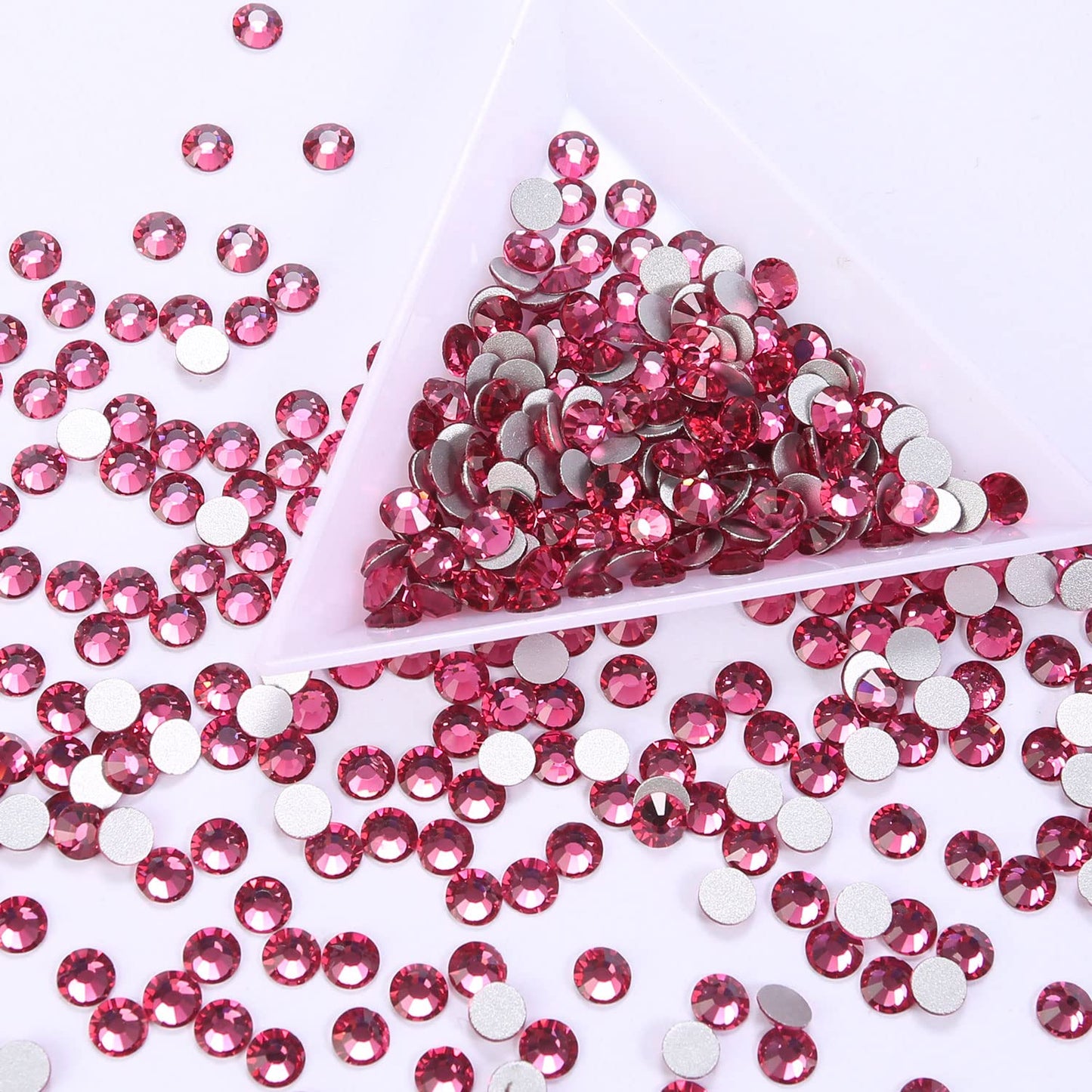 1440Pcs Rose Crystal Rhinestones,Glass Flatback Rhinestones Gemstones for Nail Face Makeup Art Crafts Clothes Decoration -(SS16,4.0mm,Rose)