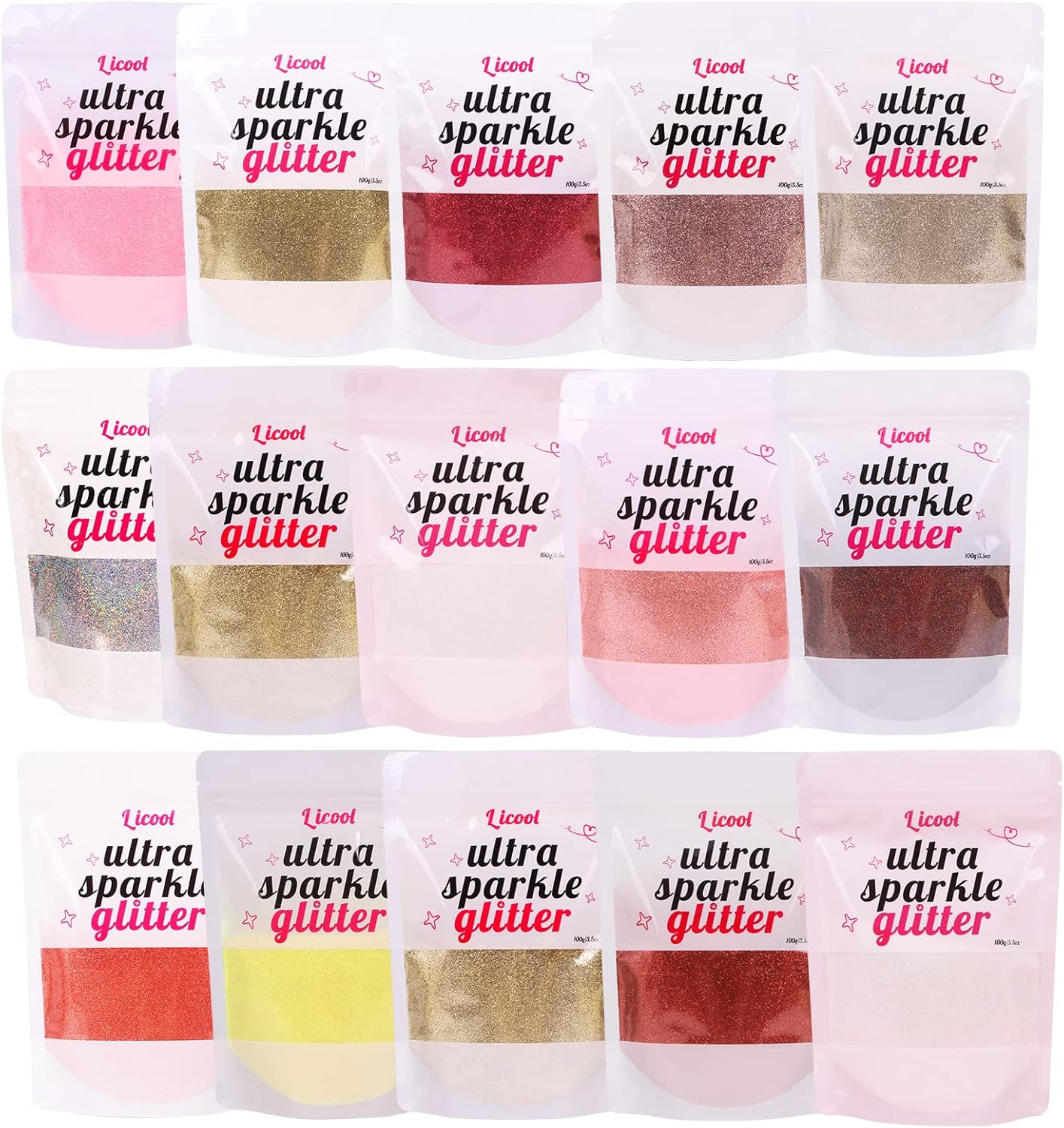 Holographic Fine Glitter, 100g/3.5oz Extra Fine Glitters Powder Packs for Resin, Craft Glitter for Tumblers Candle Slime Making, Festival Body Face Eyeshadow Nail Glitter (Light Gold 1)