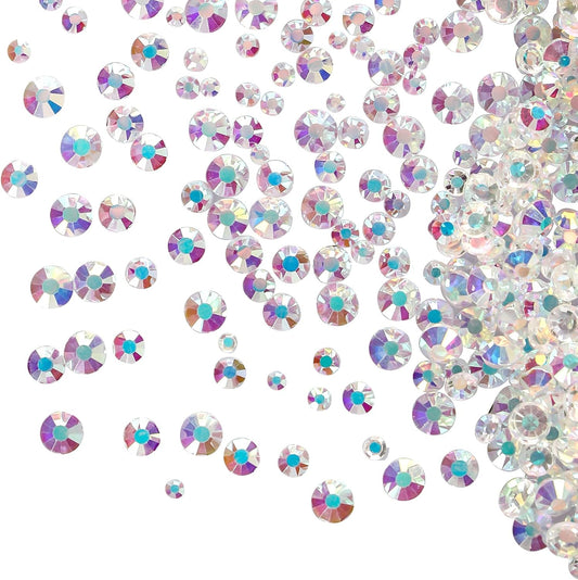 3456pcs Flatback Rhinestones Glass Charms Diamantes Gems Stones for Nail Art 6 Size ss4~ss12 Transparent AB