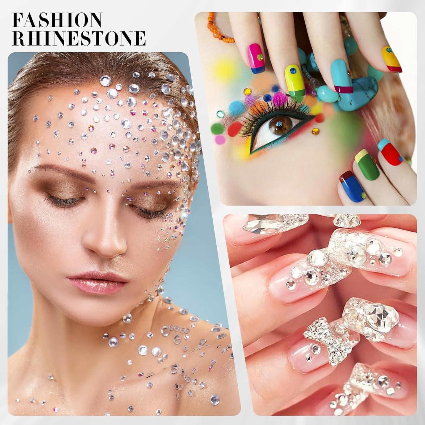 Novani Champagne Rhinestones 1440pcs Flat Back Round Rhinestone Style 2088 Sparkly Crystal Gemstones for Nail Art and Crafting SS16,3.8-4.0mm