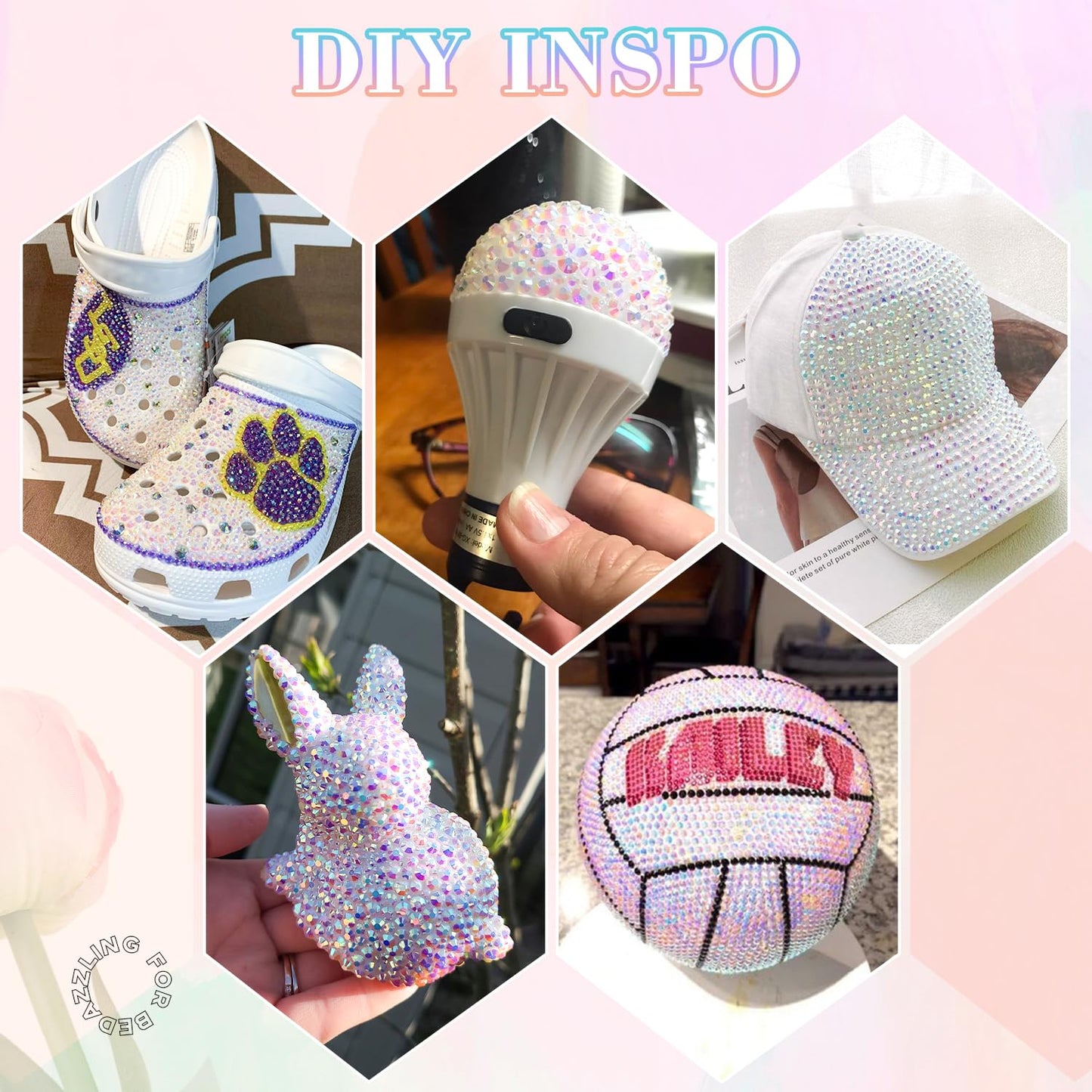 25000Pcs Resin Jelly Rhinestones with Tweezers for Crafting, 2-6mm Mixed Sizes (White AB) Non Hotfix Flatback Gems, Bedazzling Crystal for DIY Crafts Clothing Tumblers Mugs Shoes Decor Nail Art