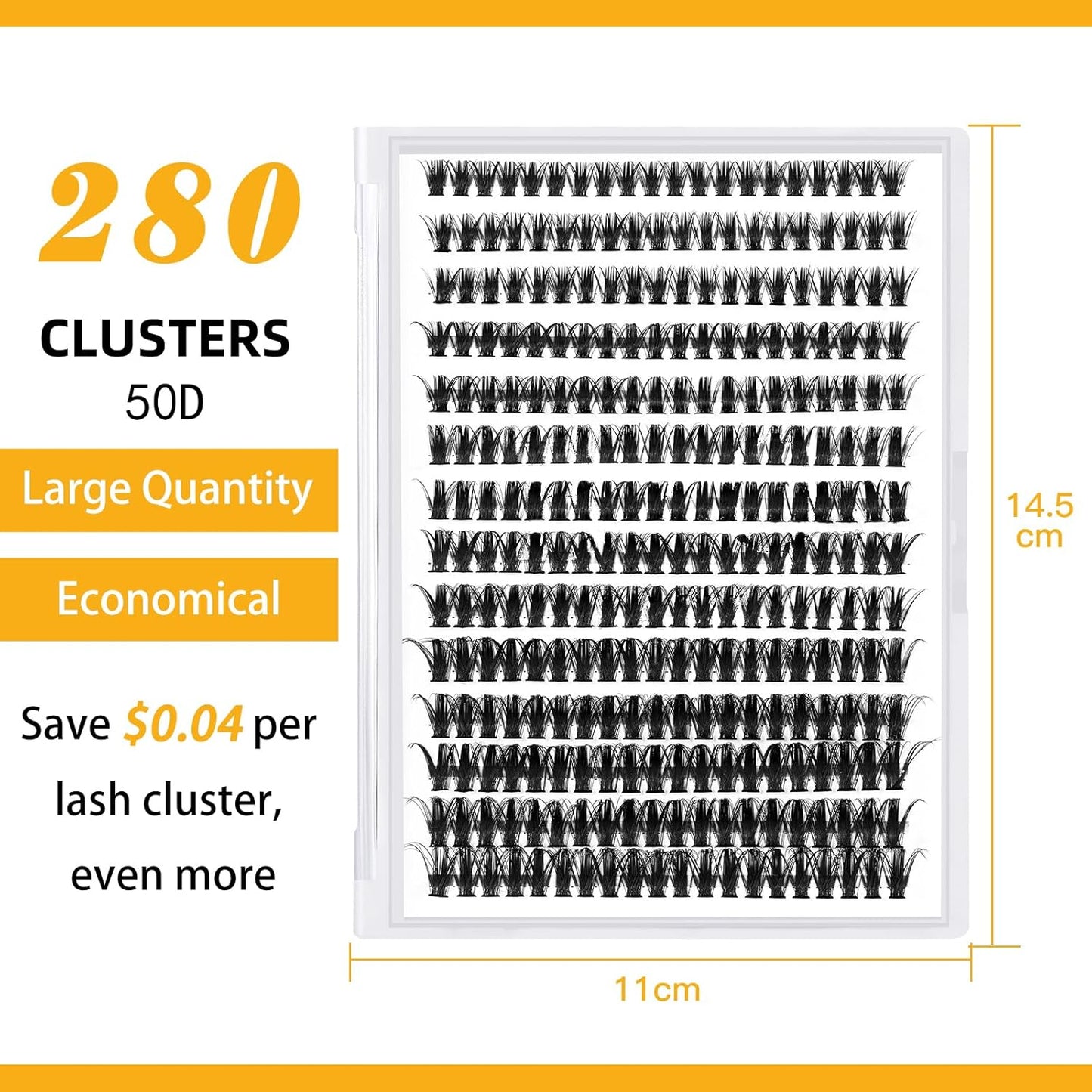 B&Qaugen Lash Clusters 50D-D-15mm Individual Lashes 280 Clusters False Eyelash 30D 40D 50D Lash Clusters Extensions Individual Lashes Cluster DIY Eyelash Extensions at Home (50D-D,15mm)