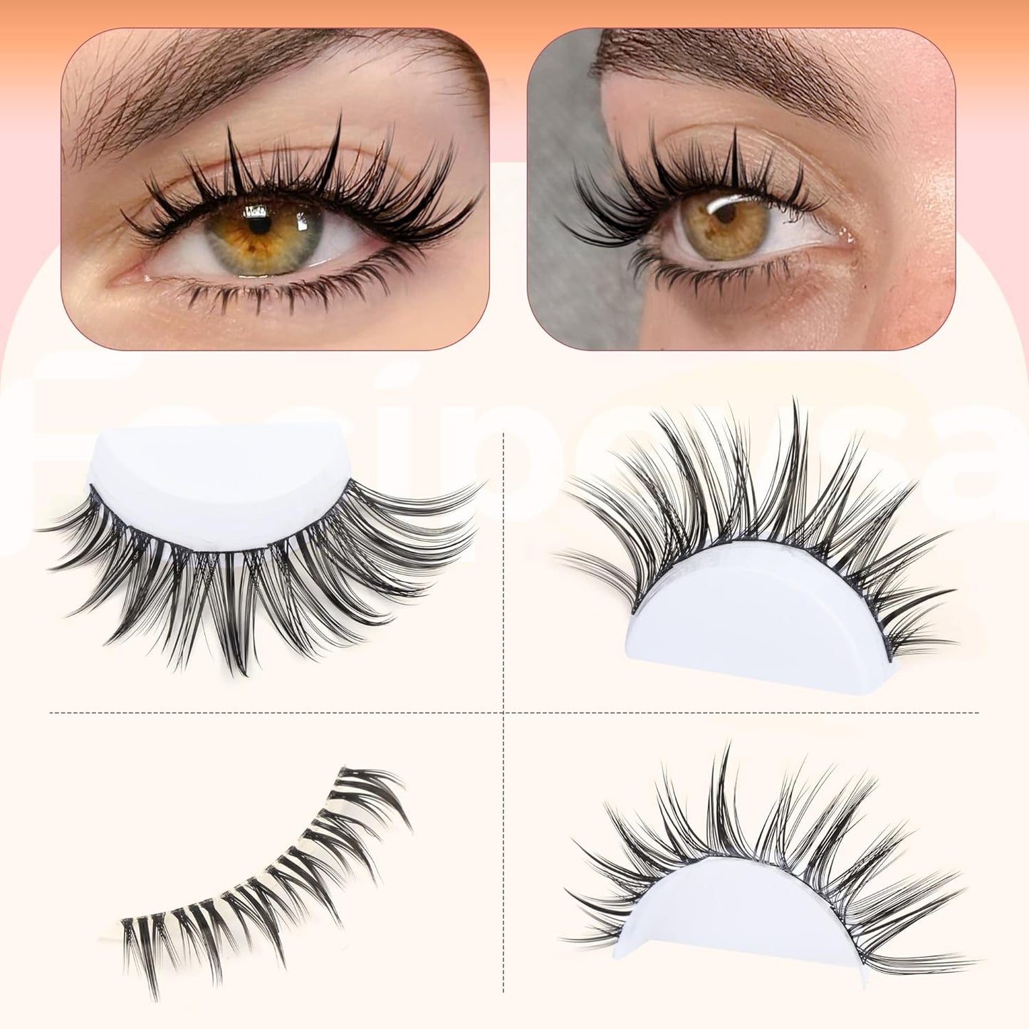 Focipeysa Natural Eyelash Clusters Spiky Lash Clusters 120 PCS Lashes Extensions with Bottom Lashes 8-16mm CD Curly Individual Lash Clusters Wispy DIY Lash Extension at Home