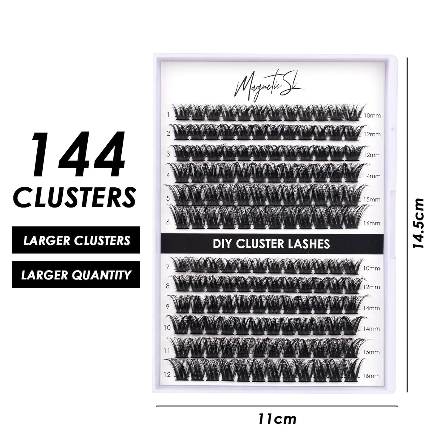 Lash Clusters 144 Pcs Individual Lashes Clusters Eyelash Extensions False Eyelashes DIY Lash Extension Reusable False Eyelashes Natural Look Mix 10-16mm C D Curl-DM27