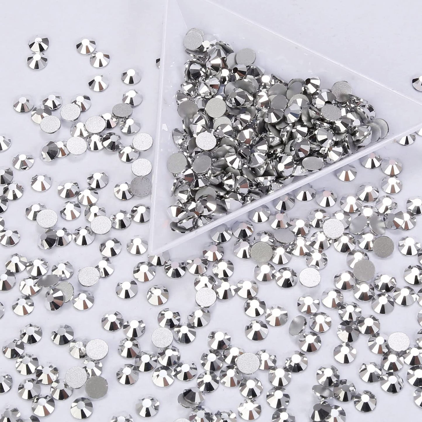 288Pcs Silver Crystal Rhinestones,Glass Flatback Rhinestones Gemstones for Nail Face Makeup Art Crafts Clothes Decoration -(SS30,6.5mm,Silver)