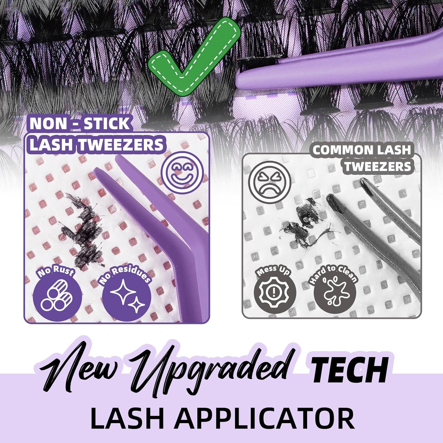 B&Qaugen Lash Extension Kit 280Pcs Volume Individual Lashes Kit Superfine Individual Eyelashes 10-18mm Soft D Curl Eyelash Clusters Kit with Bond and Seal Tweezers for Self Use （Kit，70D-10-18MIX）