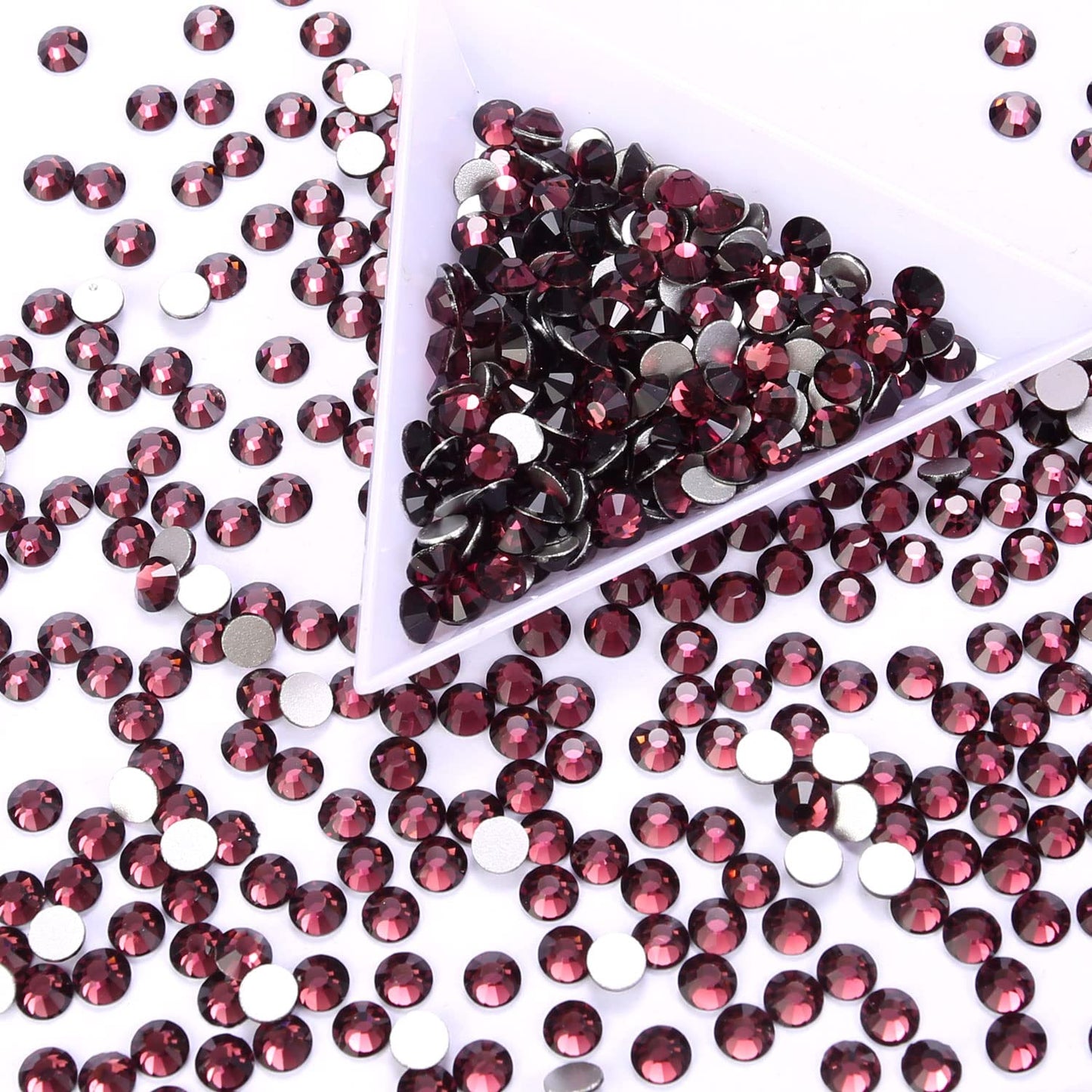 1440Pcs Amethyst Crystal Rhinestones,Glass Flatback Rhinestones Small Gemstones for Nail Face Makeup Art Crafts Clothes Decoration - (SS8,2.4mm,Amethyst)