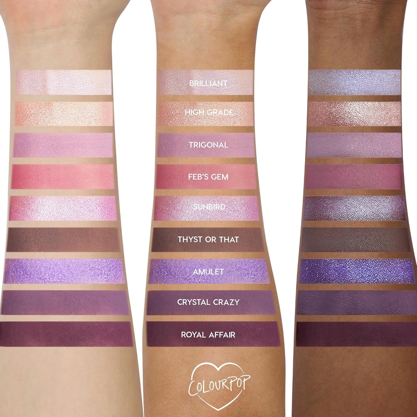 ColourPop All Amethyst Eyeshadow Palette - Metallic Opalescent with Duo Chrome Finishes - High-Pigment Eye Makeup with a Long-Wearing Formula (0.3 oz)