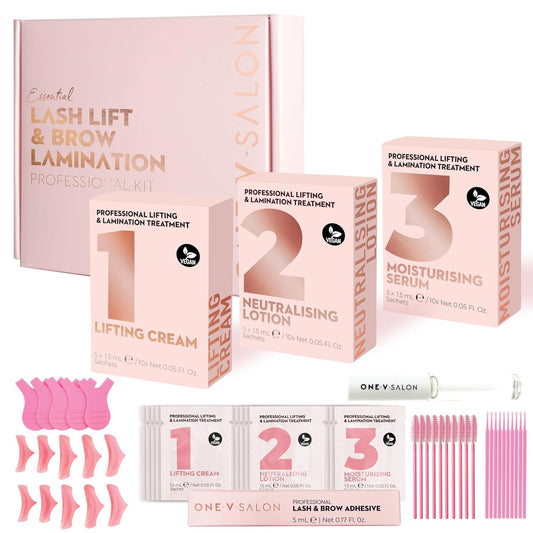 Essential Lash Lift & Brow Lamination Professional Kit – Instant Lift for Lashes & Brows – Vegan, Long-Lasting, Lash and Brow Lift Kit with Sachets, Tools (Multicolor-3)