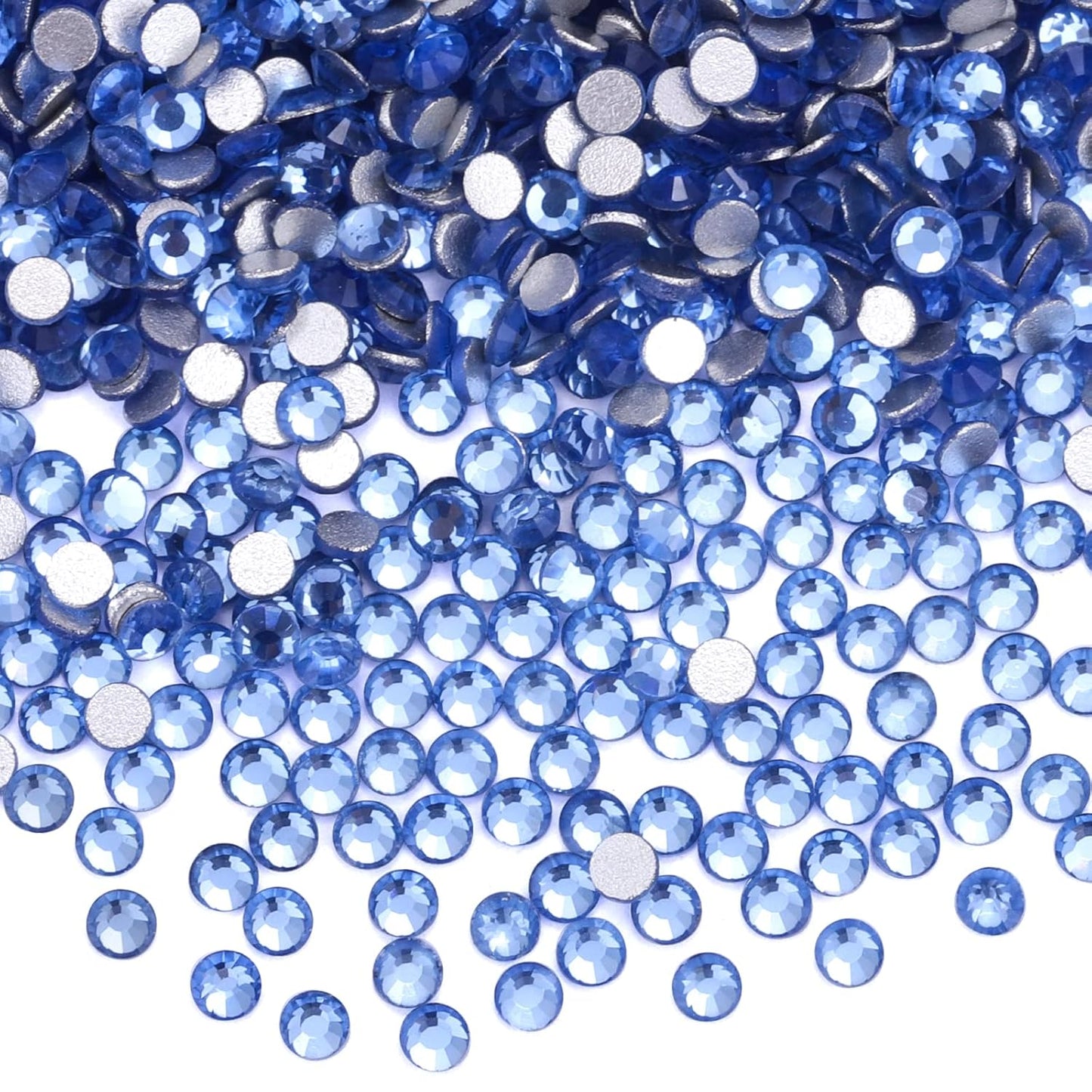 1440Pcs Light Blue Crystal Rhinestones,Glass Flatback Rhinestones Gemstones Small for Nail Face Makeup Art Crafts Clothes Decoration - (SS6,2.0mm,Light Blue)