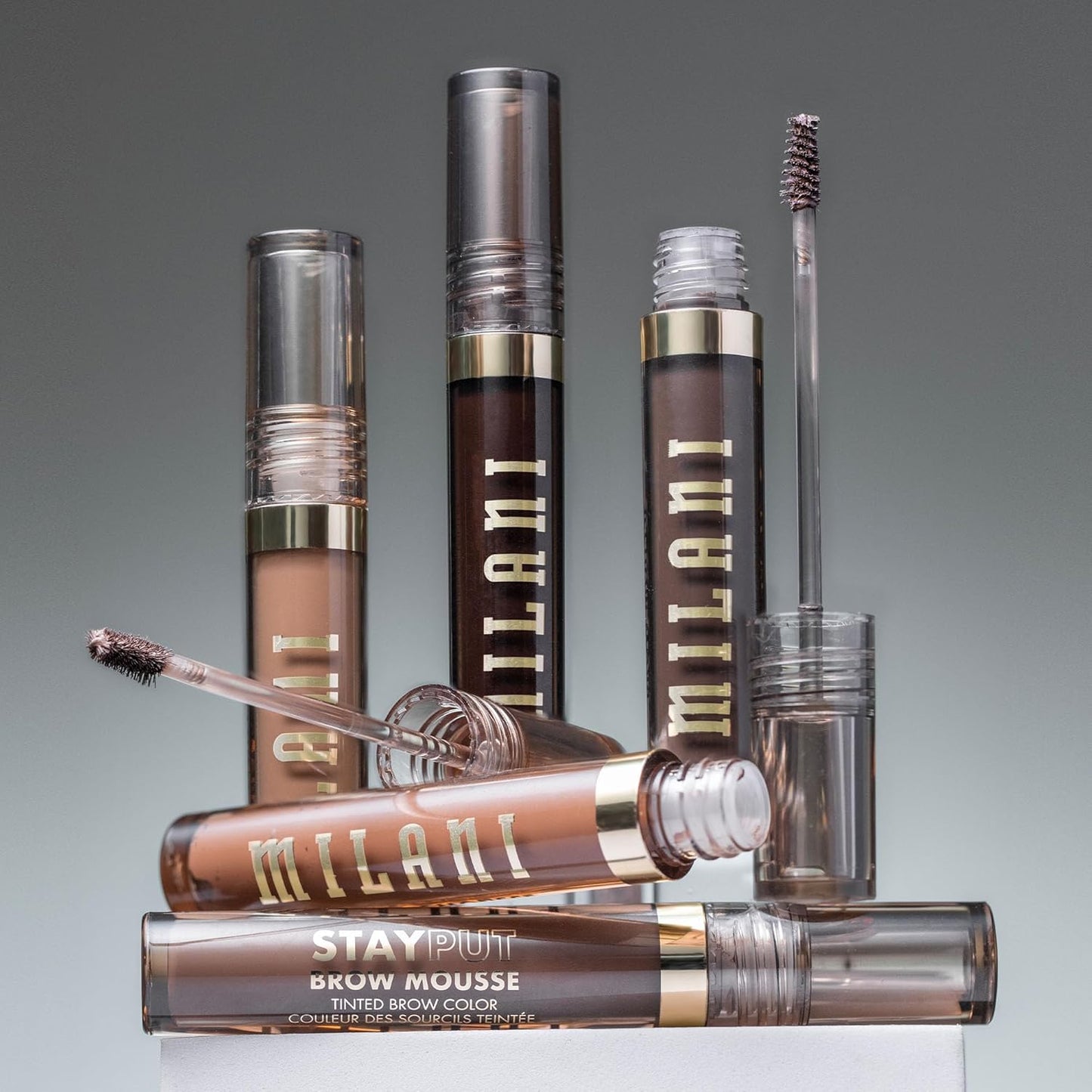 Milani Brow Tint- Stay Put Tinted Brow Mousse, Nourishing, High-Pigment infused with Shea Butter, Jojoba Seed Oil & Panthenol Vitamin B5 - Medium Brown