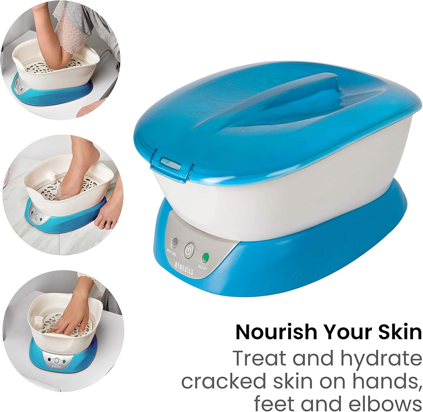 Homedics Paraffin Wax Machine for Hands - Hypoallergenic Hot Wax Hand Therapy Machine to Soothe and Moisturize Hands - Includes 3 Pounds of Wax and 20 Hand Liners (Pack of 2)