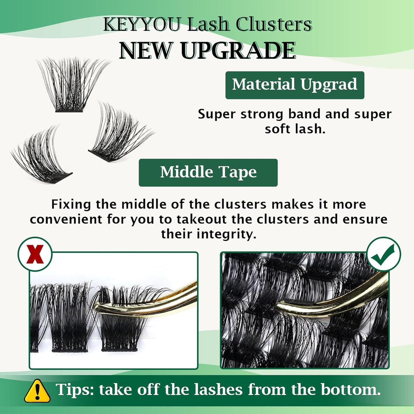 Lash Clusters 96 Pcs Cluster Lashes D Curl 10mm DIY Lash Extensions Eyelash Clusters KEYYOU Volume Wispy Individual Lashes Soft&Comfortable Easy DIY at Home(Y04,D-10mm)