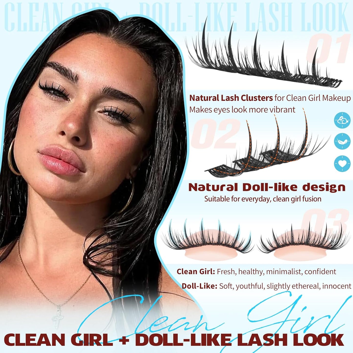 Fairy Lash Clusters Wispy Lashes Clusters Manga Cluster Eyelash Extensions Natural Eyelash Clusters with Spikes Anime Individual Lashes Extension DIY Eye Lash Cluster by TNFVLONEINS