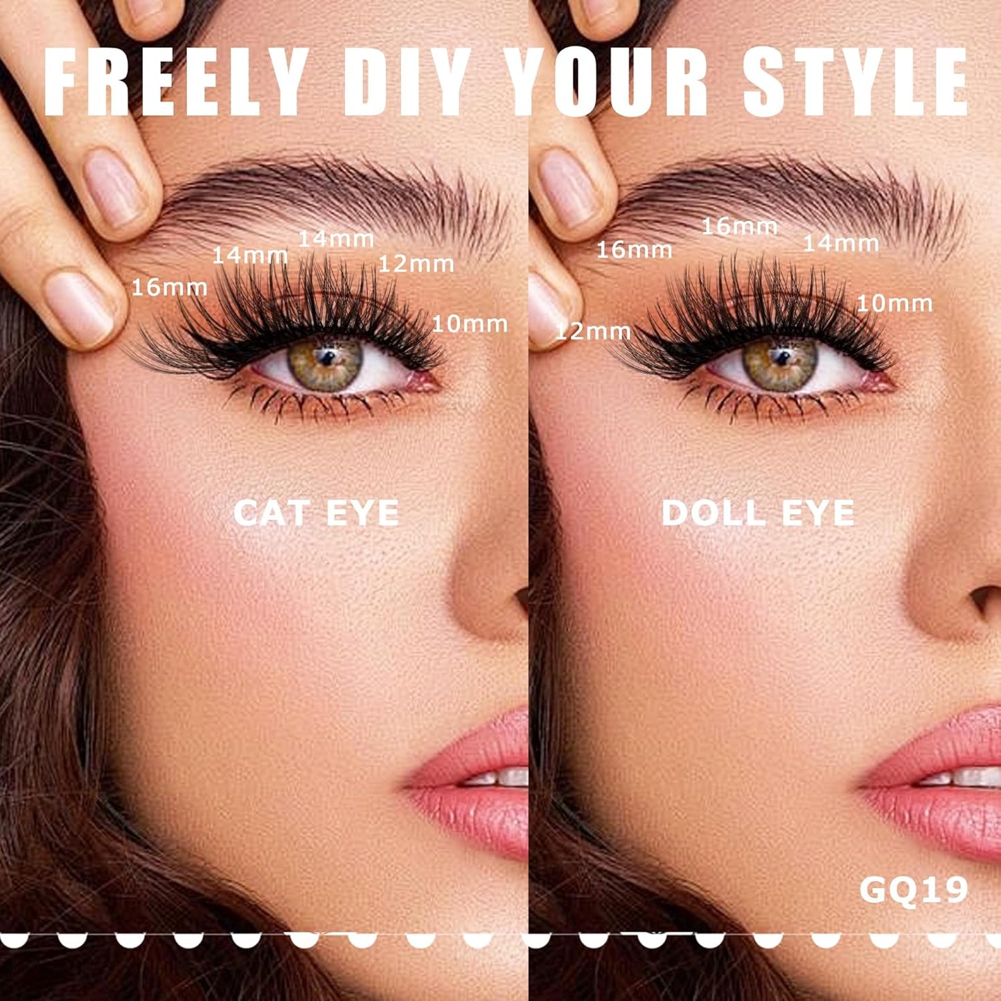 GAQQI Lash Clusters, GQ19 False Eyelashes DIY Lash Extensions C Curl Cluster Lashes 120PCS 12MM Only, Natural and Wispy Individual Lash Wisps (GQ19,12mm,C Curl )