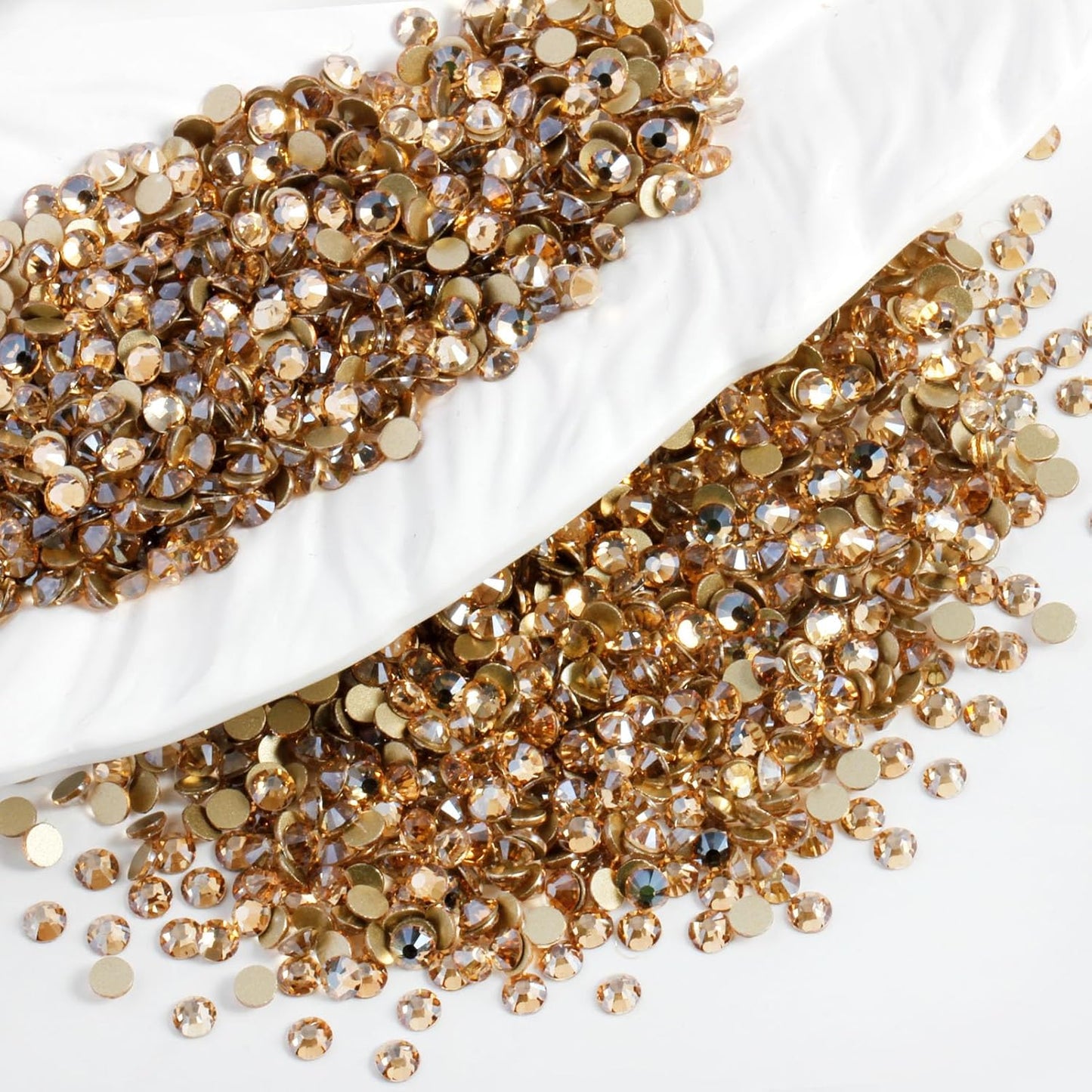 400 PCS SS30 Flatback Rhinestones,12-Facet Diamond-Cut Glass Gems for Nail Art,Clothing,DIY Crafts,Glue-On Decoration Stones with Silver Backing,Golden Shadow