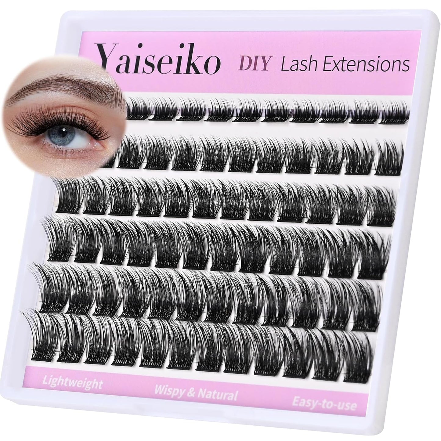 Natural Lash Clusters Eyelash Extensions Wispy Eyelash Clusters Lash Extension 72pcs 8-16MM D Curl Volume Individual Lashes Clusters Natural DIY Eyelash Extension