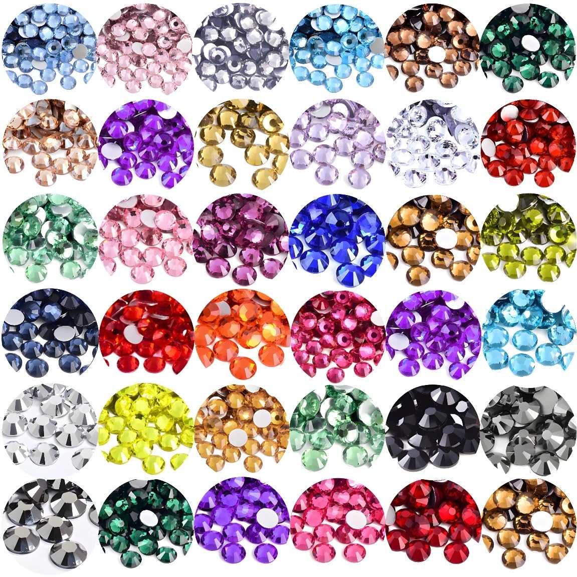 Flatback Rhinestones Round Gems for Nails Art and Crafts 620Pcs SS30 6mm Glitter Crystals Stone DIY Bags Clothes Shoes (Dark Purple)