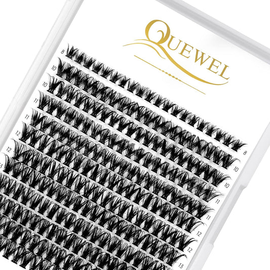QUEWEL Cluster Lashes 240Pcs Individual Lashes 50D 0.07 C Curl Mix8-14mm Lash Extensions Clusters Lashes Soft&Natural False Eyelashes Individual DIY Eyelash Extension at Home(50D 0.07C mix-8-14)