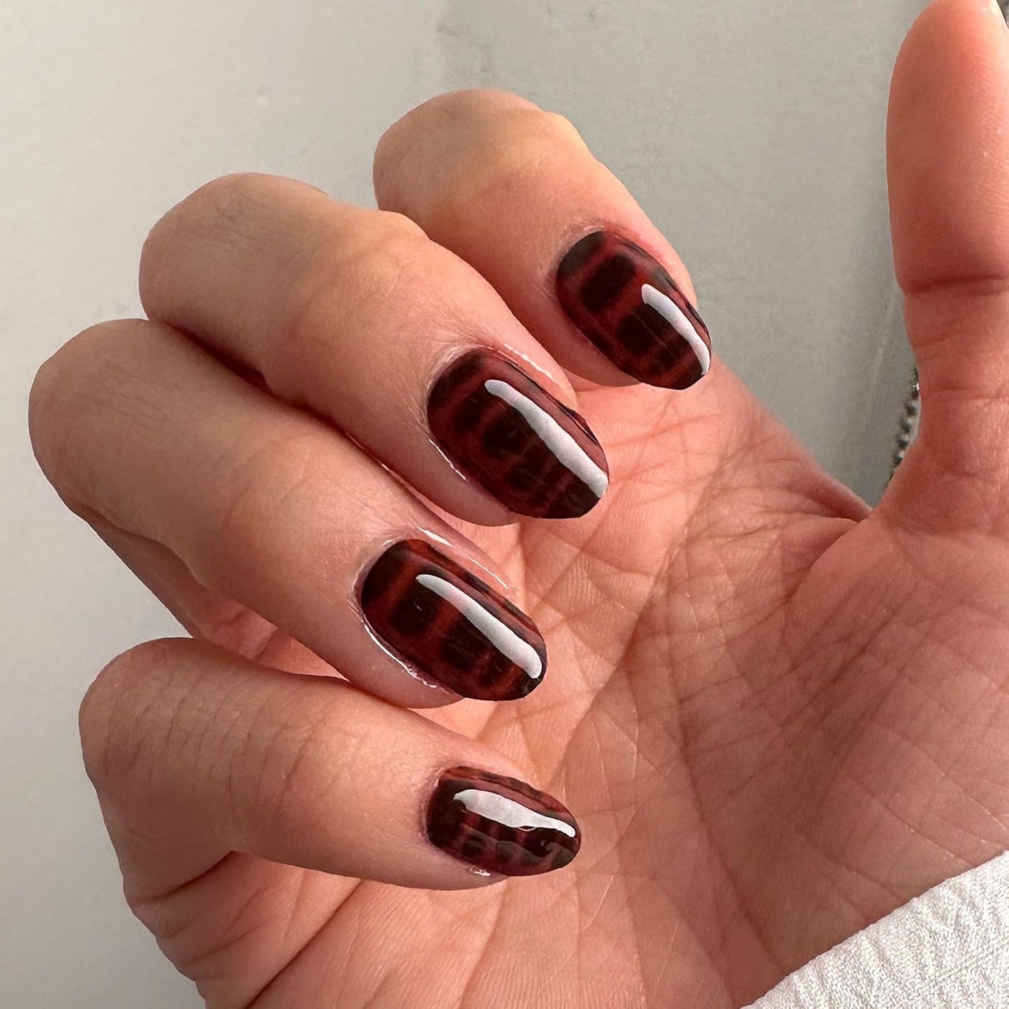 Semi Cured Gel Nail Strips - Minimalist Ombre Nail Polish Wraps, Works with Any UV Lamp - Long Lasting Easy Salon Manicure - 24pcs with 2 Prep Pads, Nail File & Cuticle Stick (Snake's Out)