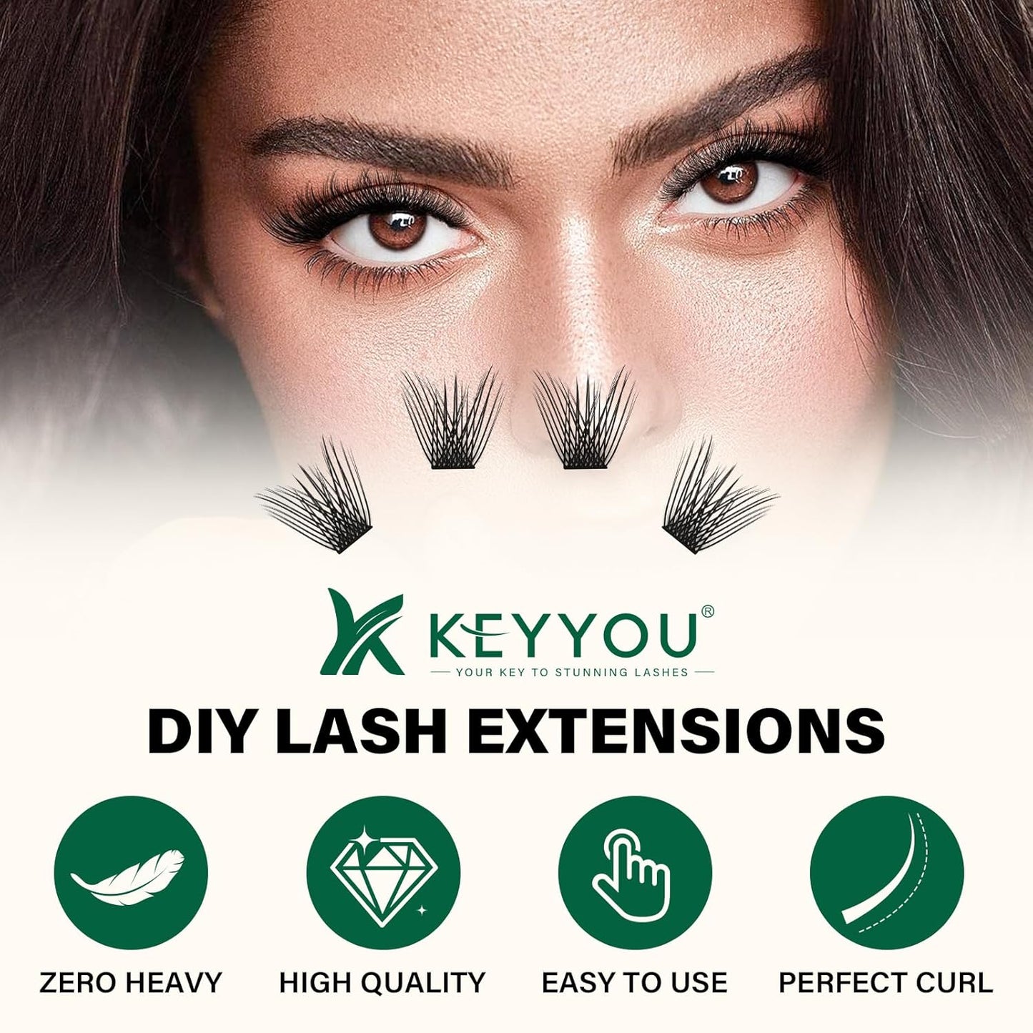 Lash Clusters 144pcs Individual Lashes D Curl 12mm Eyelash Clusters KEYYOU Air Touch Cluster Lashes Super Lightweight Soft Wispy Comfortable Easy DIY at Home(Air04-D-12mm)